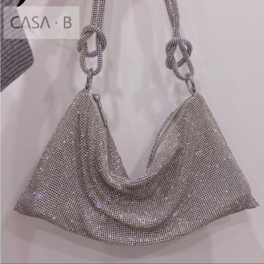 5⭐️CASA B| MINI Rhinestone Mesh Knotted Shoulder Bag - Picture 6 of 10